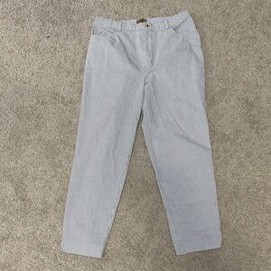 Vintage Women's Elegant Light Blue Checkered Dress Pants